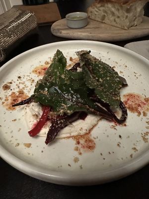 Beetroot and cashew cream  at Three Blue Ducks in Killimicat