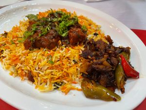 Vegetarian Biriyani RM16.00 (the raita is not vegan as they use yoghurt) at Lankan Cafe in Petaling Jaya