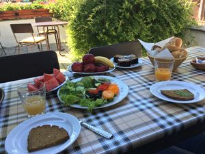 Generous Breakfast (for hotel guests) at Pizzaria Banderas in Bayerisch Eisenstein