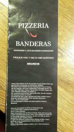 Menu_1 at Pizzaria Banderas in Bayerisch Eisenstein