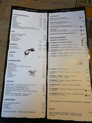 Menue at Pizzaria Banderas in Bayerisch Eisenstein
