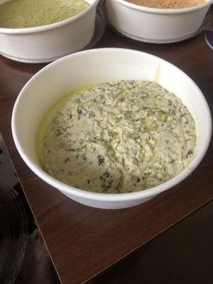 Pesto hummus  at Hummus Brothers in Abu Dhabi