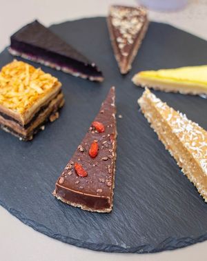 Makramés selection of delicious vegan cakes. at Makramè in Ljubljana