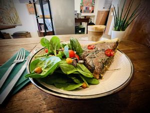 Spinach Quiche  at little green kitchen - Kunibertsviertel in Cologne