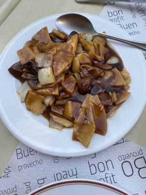 Mushrooms in black bean  at Restaurante Jiang Nan in Mallorca