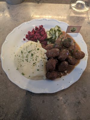 Vegan meatballs at Meatballs For The People in Stockholm