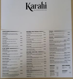Menu  at Karahi a Blend of Spices in 100 Mile House