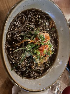 Cold soba noodle salad  at Either Or in Des Moines