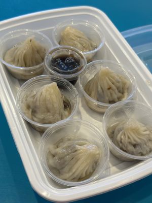 Vegan truffle mushroom xiaolongbao (soup dumpling)  at Long Island Dumplings in New York City