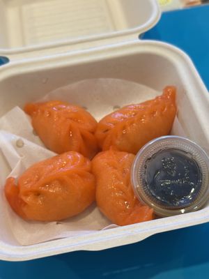Vegan carrot dumpling (also has corn)  at Long Island Dumplings in New York City