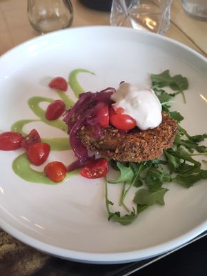 Fried avocado starter at Piperita Patty in Olbia