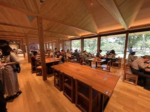 Pleasant large space with natural light   at Restaurant Higakisaryo - レストラン 檜垣茶寮 in Kyoto