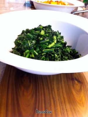 sauteed kale, juicy and crispy mmm!!  at UVA in Bogota