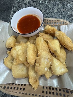 Deep fried toufu and tempeh! Delicious and fresh   at Zodani Vegetarian - Maybe closed in Batam