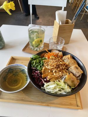 Bún Trộn and Thai lemon mint tea  at UuDam   in Vienna