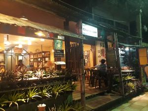 Outside at Charlie and Lek Health Restaurant in Pai