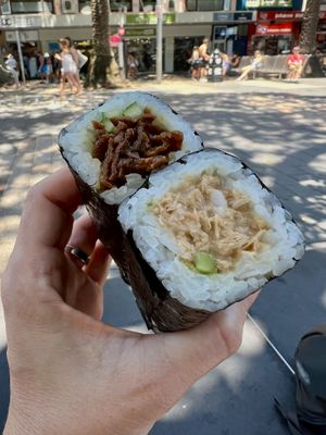 Teriyaki tofu & vegan tuna roll  at Sushi Hub Manly Wharf in Manly