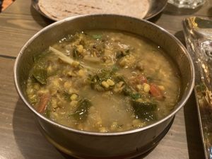 Green Dahl with rhubarb   at Mowgli  in Beverley