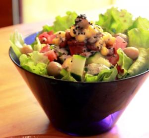 red lentil quiche and salad at Princesa do Castelo in Lisbon