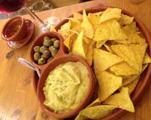 Hummus & Natchos + Sangria!! at Princesa do Castelo in Lisbon