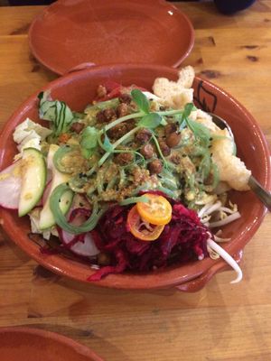 Noodle salad with peanut sauce.  at Princesa do Castelo in Lisbon