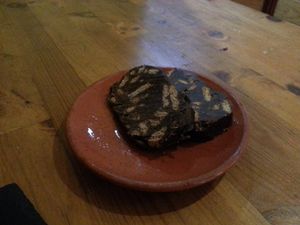 Vegan chocolate salami at Princesa do Castelo in Lisbon