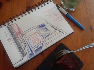 Vegan drawing  :) at Princesa do Castelo in Lisbon