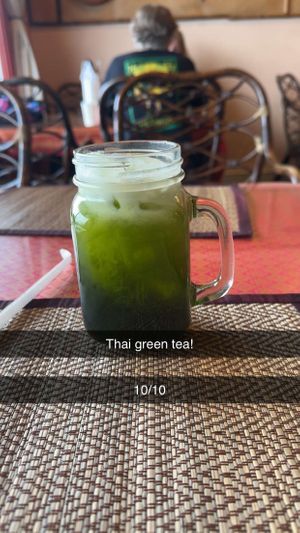 Thai green tea made with coconut milk   at Lemongrass in Fairbanks