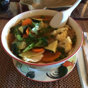 vegetarian Thai noodle at Lemongrass in Fairbanks