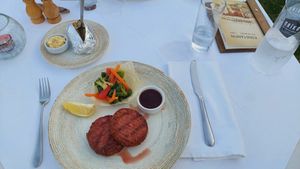 Vegan bifteki at Konstantin Restaurant Cafe in Rhodes