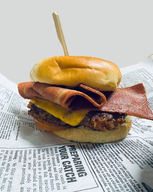 Plant-based Omni Burger at Omni Kitchen + Bar in Langley