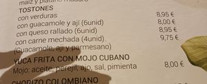 Tostones con verduras & Yuca are vegan at Cuba Bar Albir in Albir
