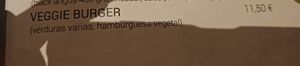 Veggie burger is not vegan at Cuba Bar Albir in Albir