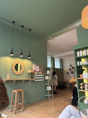 Inside the cafe  at Selva Coffee in Sevilla