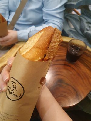 Crusty fresh bread. at Tu Chau Veggie - Vegan Banh mi in Hanoi