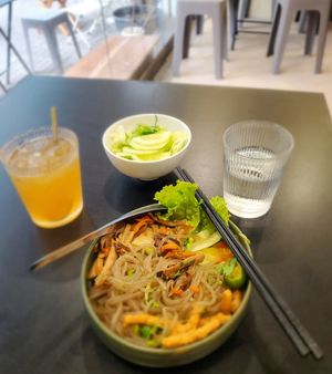 Vegan Japchae & Kombucha at Tu Chau Veggie - Vegan Banh mi in Hanoi
