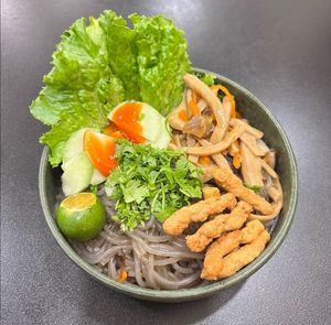 Vegan Japchae - Korean sweet potato noodle at Tu Chau Veggie - Vegan Banh mi in Hanoi