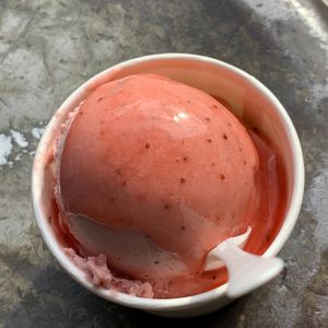 Strawberry Sorbet w/ Strawberry Compote at À La Minute in Redlands