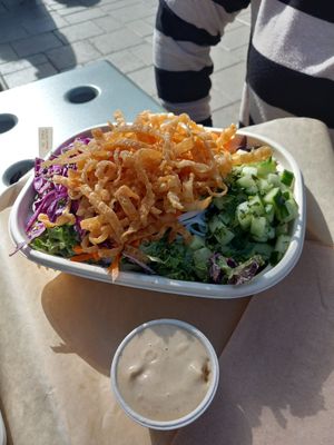 Spring roll salad at The Plot Express in Carlsbad