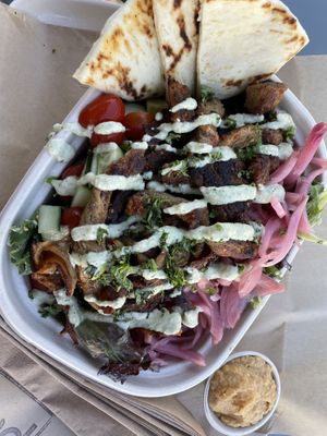 Chicken shwarma bowl  at The Plot Express in Carlsbad