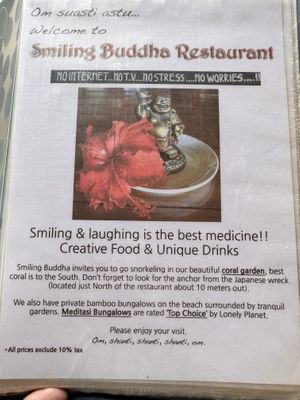 Menu 1  at Smiling Buddha Restaurant in Karangasem