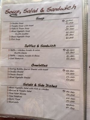 Menu 9  at Smiling Buddha Restaurant in Karangasem