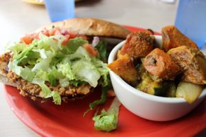 Eggplant torta at Senor Veggie in San Antonio