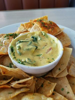 spinach queso (vegan) at Senor Veggie in San Antonio