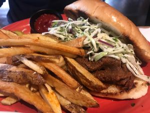 BBQ sandwhich at Senor Veggie in San Antonio