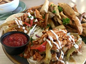 Veggie street tacos. (Gluten free) at Senor Veggie in San Antonio