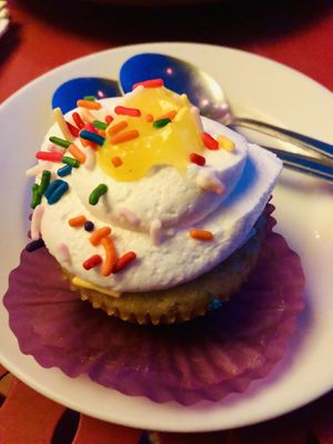 Lemon cupcake  at Senor Veggie in San Antonio