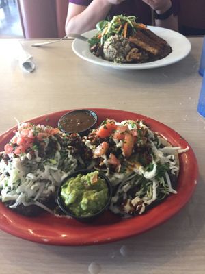 Huge portions! This ended up being two meals at Senor Veggie in San Antonio