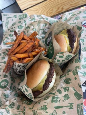 Bastard burger and sweet potato fries  at Bastard Burgers - Hötorget in Stockholm