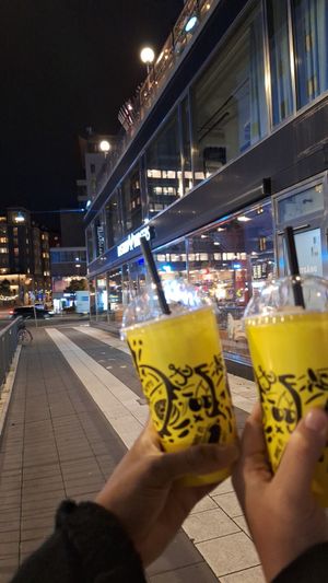 Vegan milkshakes (oreo and blueberry) at Bastard Burgers - Hötorget in Stockholm